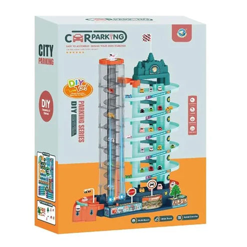 DIY Multi-Level Car Parking Garage Toy Set for Kids – Educational Racing Track