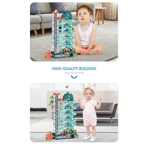 DIY Multi-Level Car Parking Garage Toy Set for Kids – Educational Racing Track