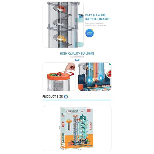 DIY Multi-Level Car Parking Garage Toy Set for Kids – Educational Racing Track