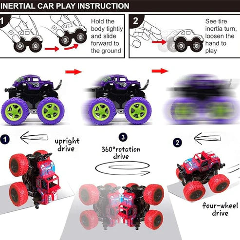 Monster Truck Toy Car – 360° Friction Powered Stunt Vehicle